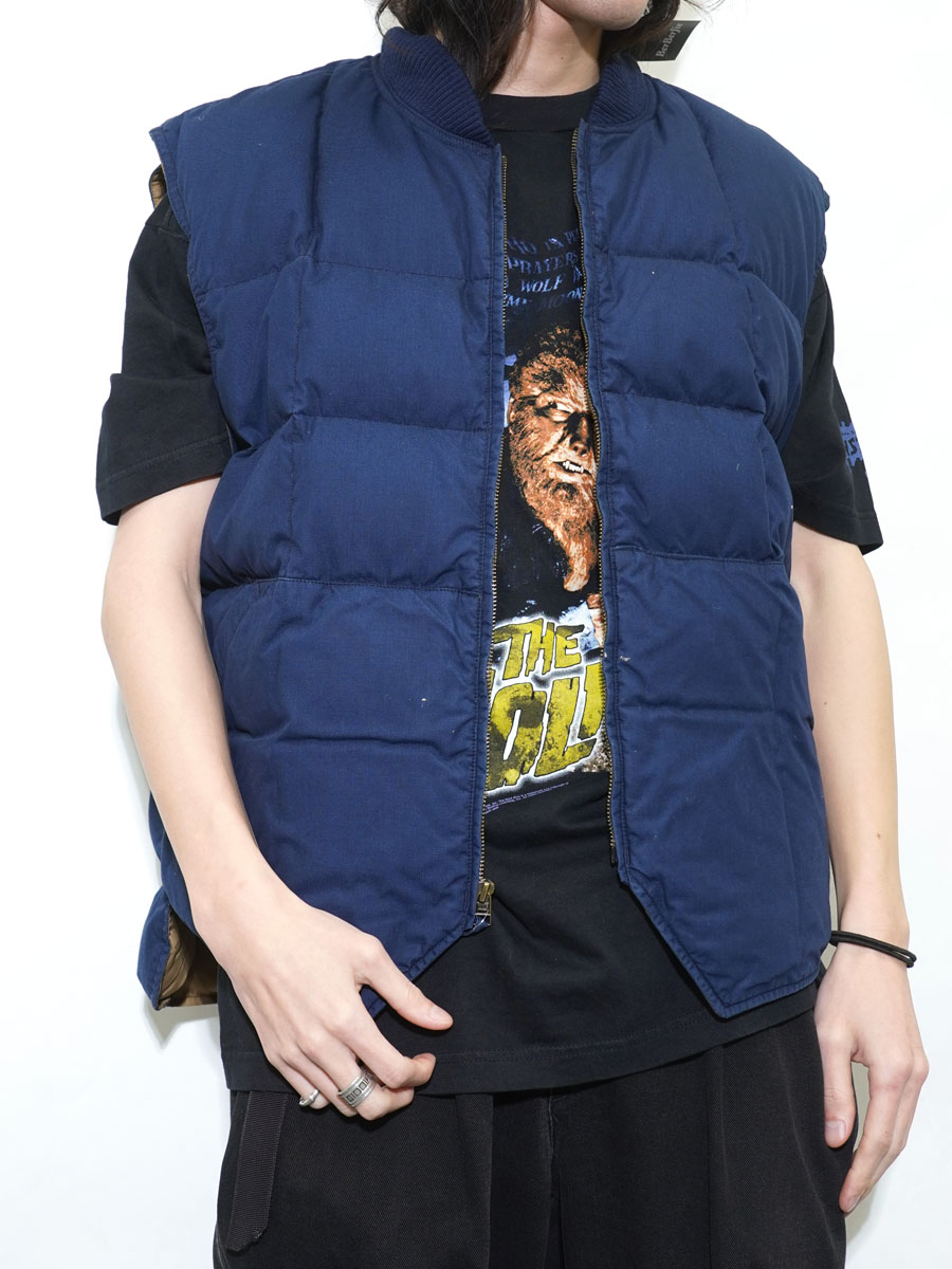 80's 黒タグ エディーバウアー カナディアンダウンベスト ネイビー