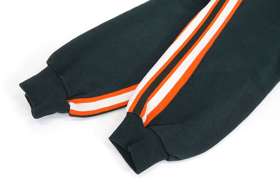 希少 XXL USA製 90's Russell ジップアップ スウェット 90's RUSSELL ATHLETIC ハーフジップ ライン入りスウェット 黒