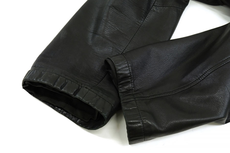 90's GIORGIO ARMANI 黒タグ レザーPコート MADE IN ITALY 表記(56
