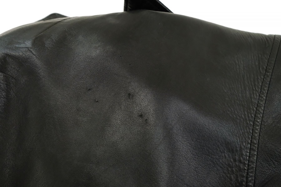 90's GIORGIO ARMANI 黒タグ レザーPコート MADE IN ITALY 表記(56