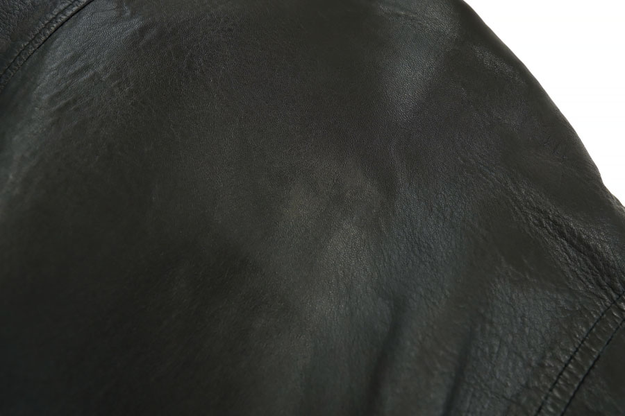 90's GIORGIO ARMANI 黒タグ レザーPコート MADE IN ITALY 表記(56