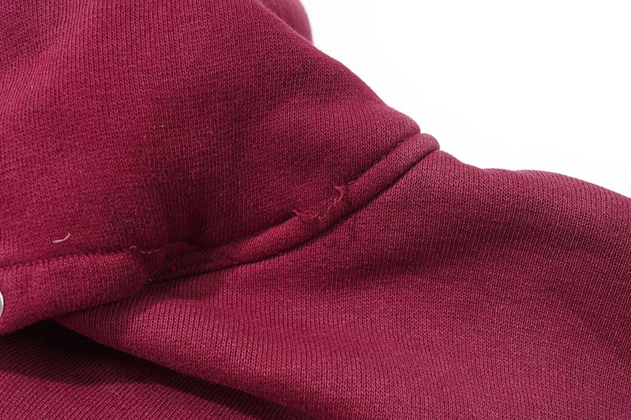 50's 後付けスウェットパーカ Wフェイス ドラポケ マルーン×グレー 実寸(ML位)