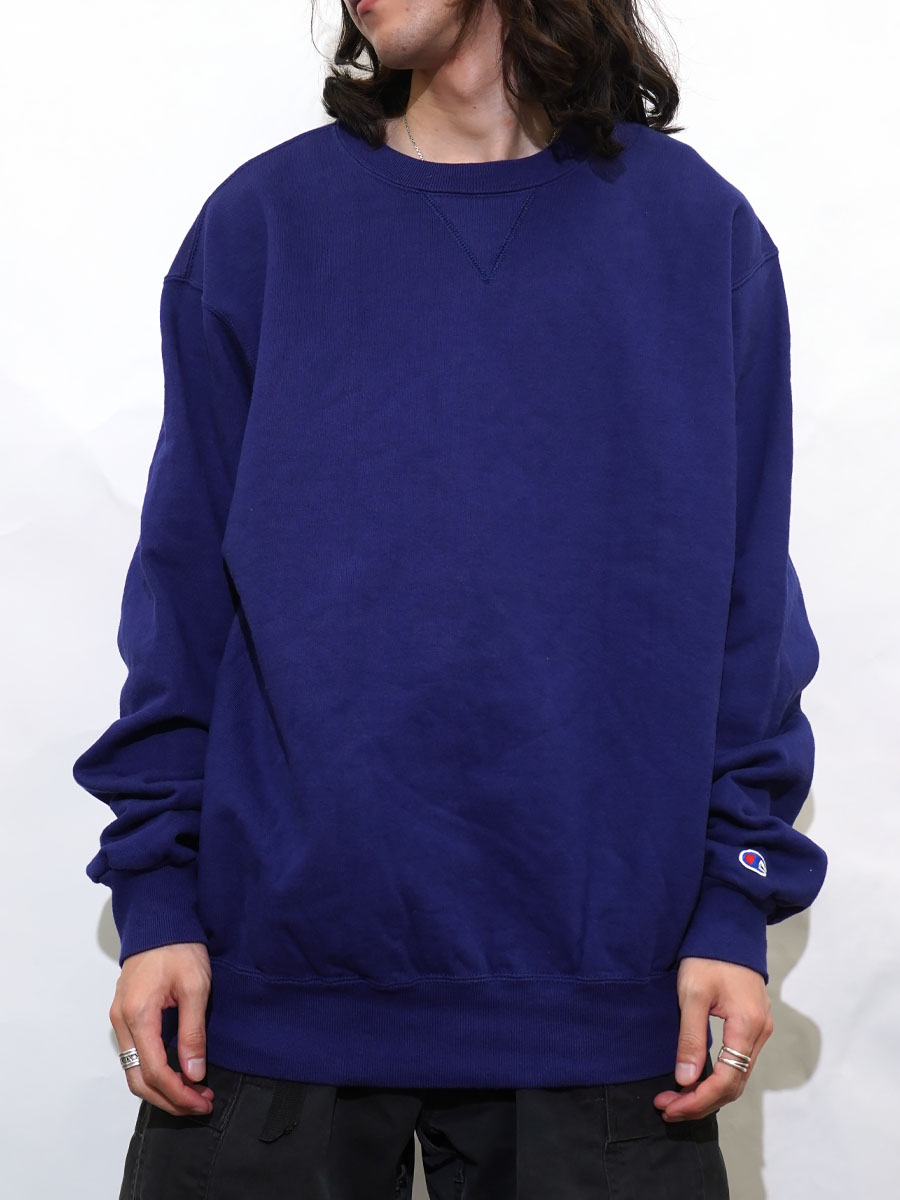 90'S CHAMPION FRONT V SWEAT SHIRT ULTRAMARINE (SIZE. X LARGE) MADE