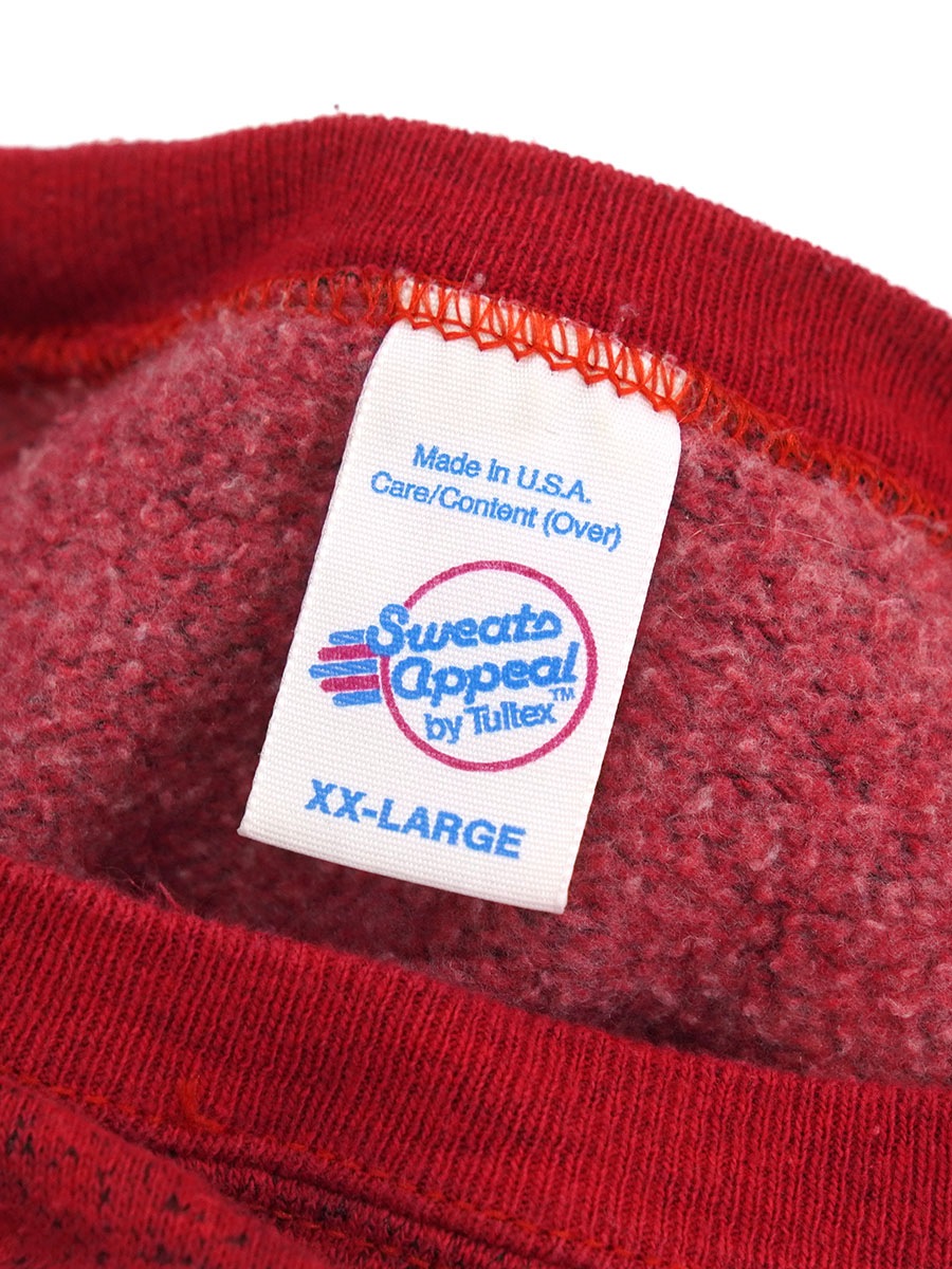 80'S SWEATS APPEAL BY TULTEX RUGLAN SLEEVE SWEAT SHIRT HEATHER RED (SIZE.XX LARGE) MADE IN USA