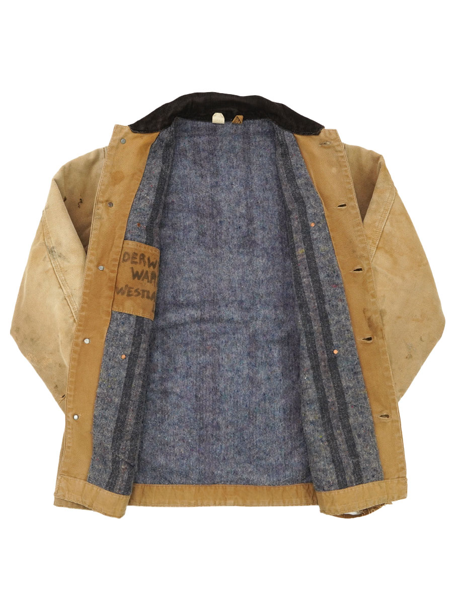 70's プリントタグ カーハート 襟コーズ 裏ブランケットライナー