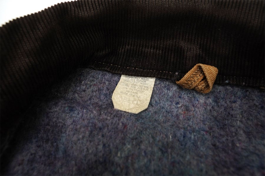 70's プリントタグ カーハート 襟コーズ 裏ブランケットライナー ダックカバーオール 表記(44L)