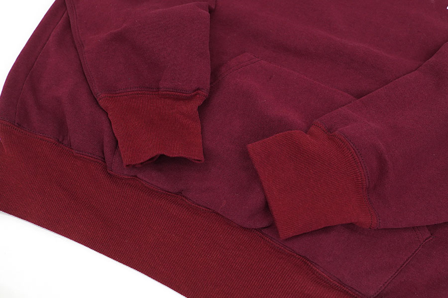 80's～ RUSSELL ''MISSISSIPPI'' 3段プリント Wフェイス スウェットパーカ ワインレッド 表記(L) 