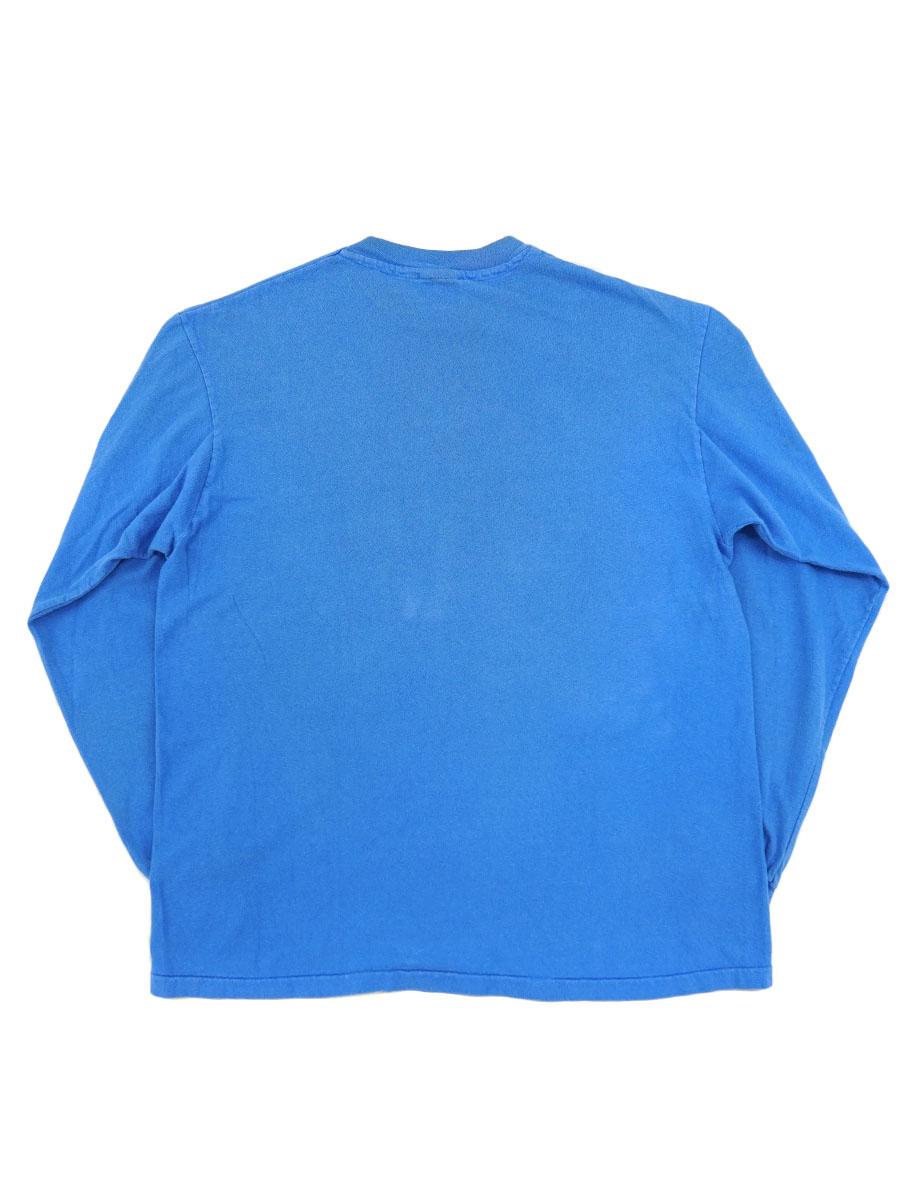 80's～ Hanes 無地 100%コットン Tシャツ ブルー 表記(L)