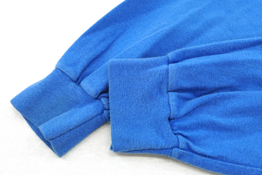 80's～ Hanes 無地 100%コットン Tシャツ ブルー 表記(L)