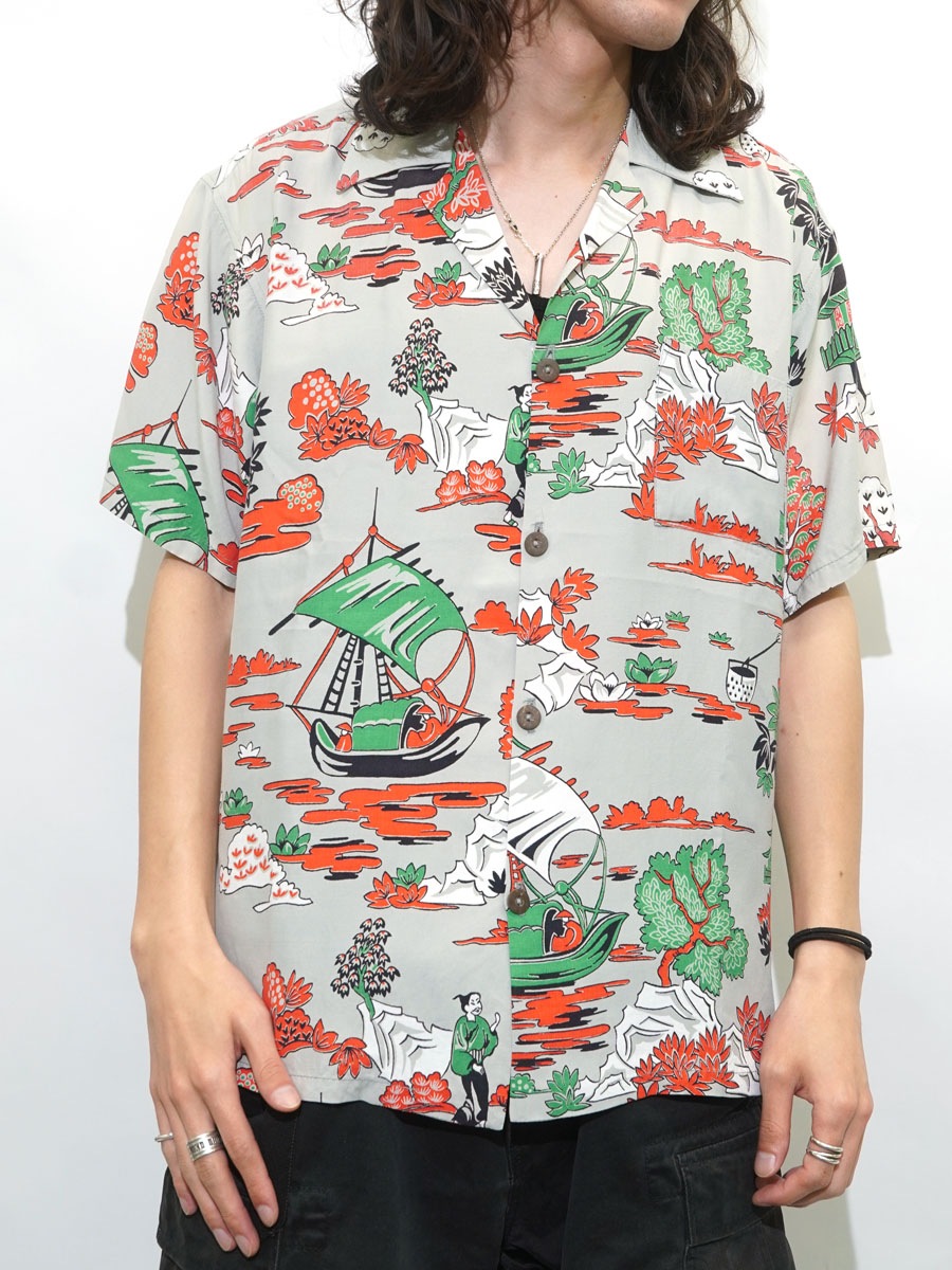 50'S～ JAPANESE PATTERN HAWAIIAN SHIRT (APPROX.LARGE) | NEW ITEM