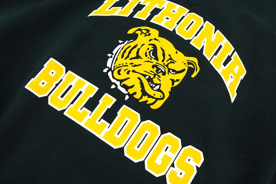 90's RUSSELL ATHLETIC ''LITHONIA BULLDOGS'' 3段プリント 前V