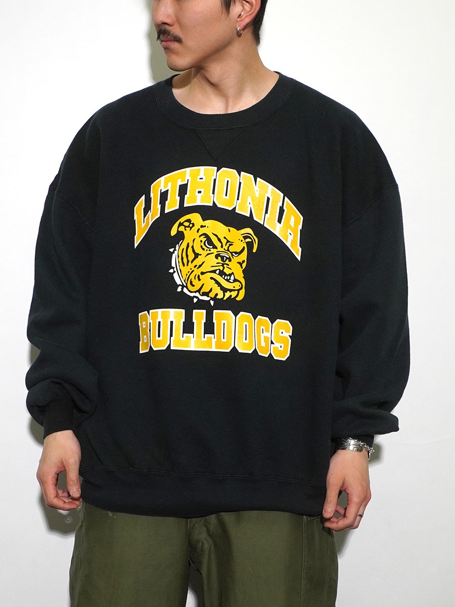 90's RUSSELL ATHLETIC ''LITHONIA BULLDOGS'' 3段プリント 前V
