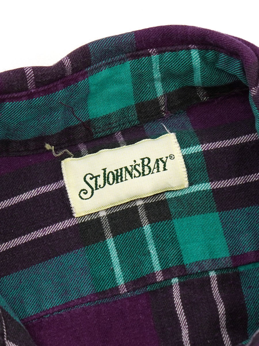 90's ST.JOHN'S BAY チェック柄 B.D.シャツ 実寸(L位) | NEW ITEM