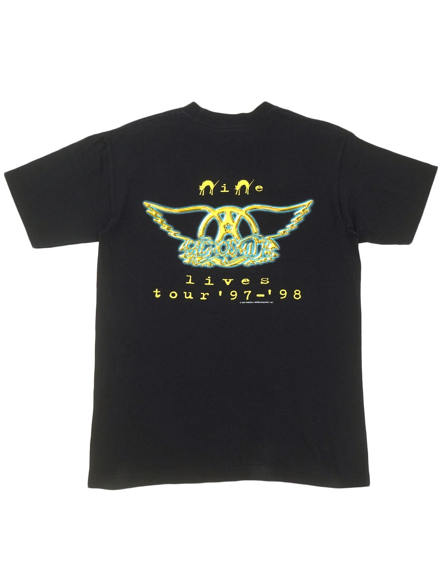 90's giant AEROSMITH ''Nine Lives tour '97-'98'' 両面プリント T
