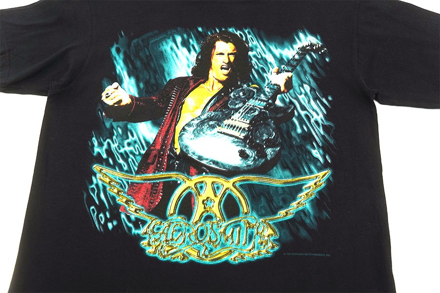 Aerosmith Nine Lives GIANT 1997 XL Tシャツ 90's giant AEROSMITH ''Nine Lives tour '97-'98'' 両面プリント T