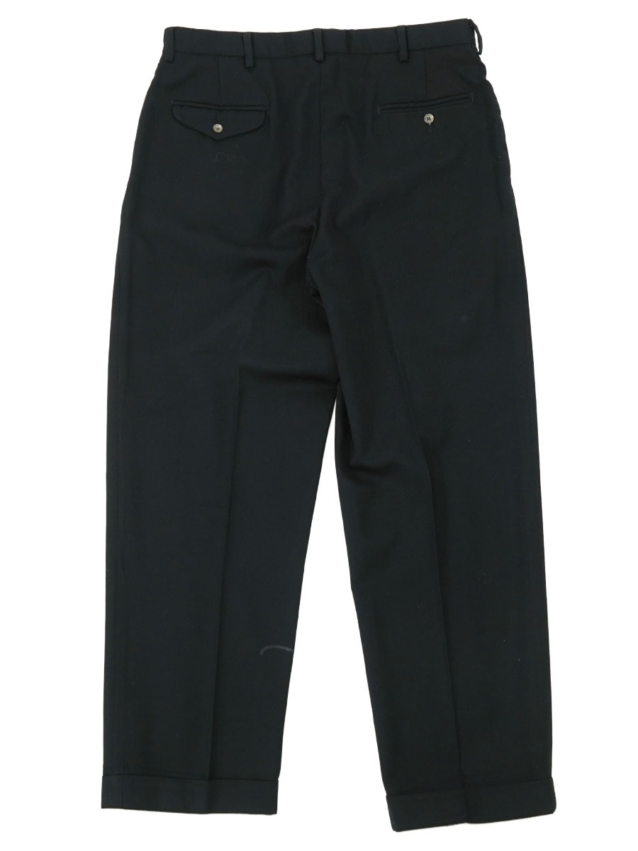 90s Ralph Lauren 2タックスラックス 表記W36×L30 黒 ラルフローレン 2タック コットンスラックスパンツ ブラック 表記(W36