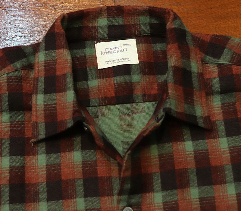 1960s DEAD STOCK , FLANNEL SHIRT , Size M
