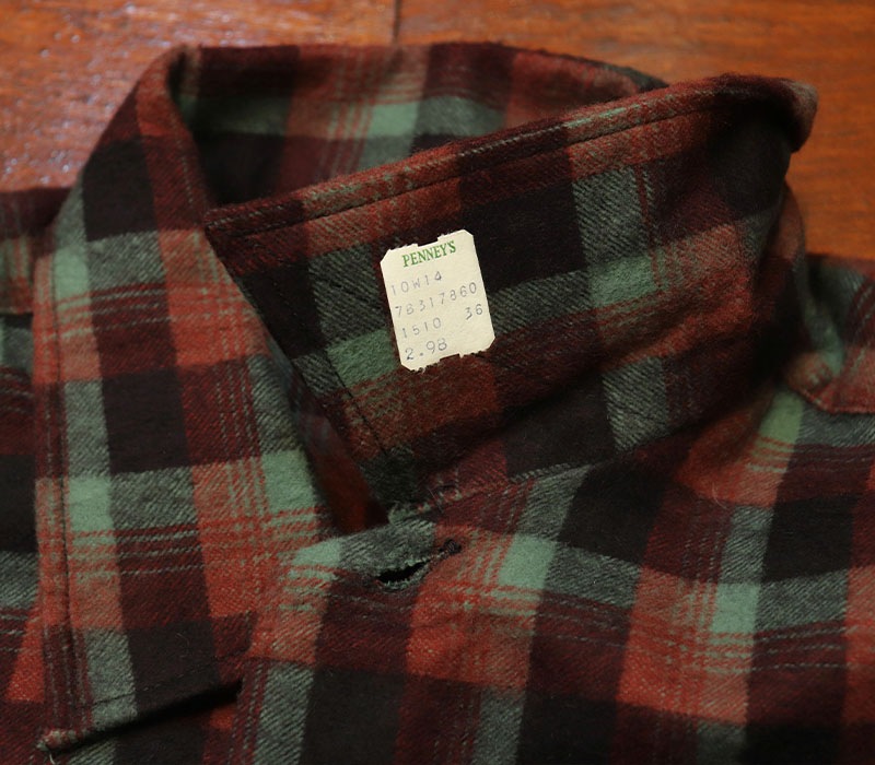 1960s DEAD STOCK , FLANNEL SHIRT , Size M