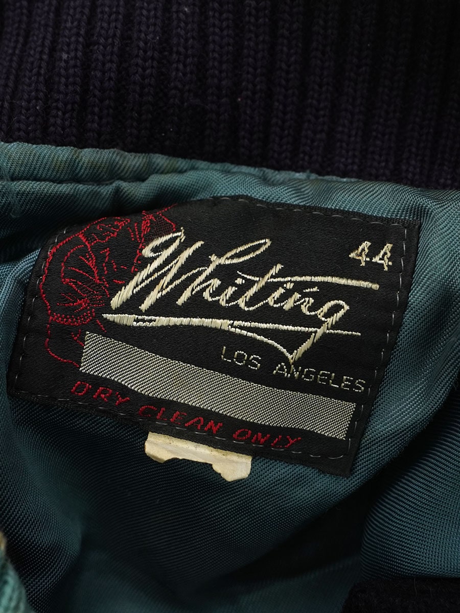 60's Whiting ''D'' レザー切り替え バーシティジャケット 表記