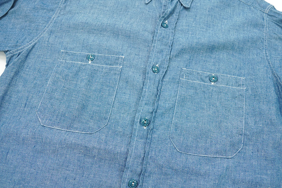 40's U.S.NAVY シャンブレーシャツ マチ付き 表記(15 1/2) | NEW ITEM
