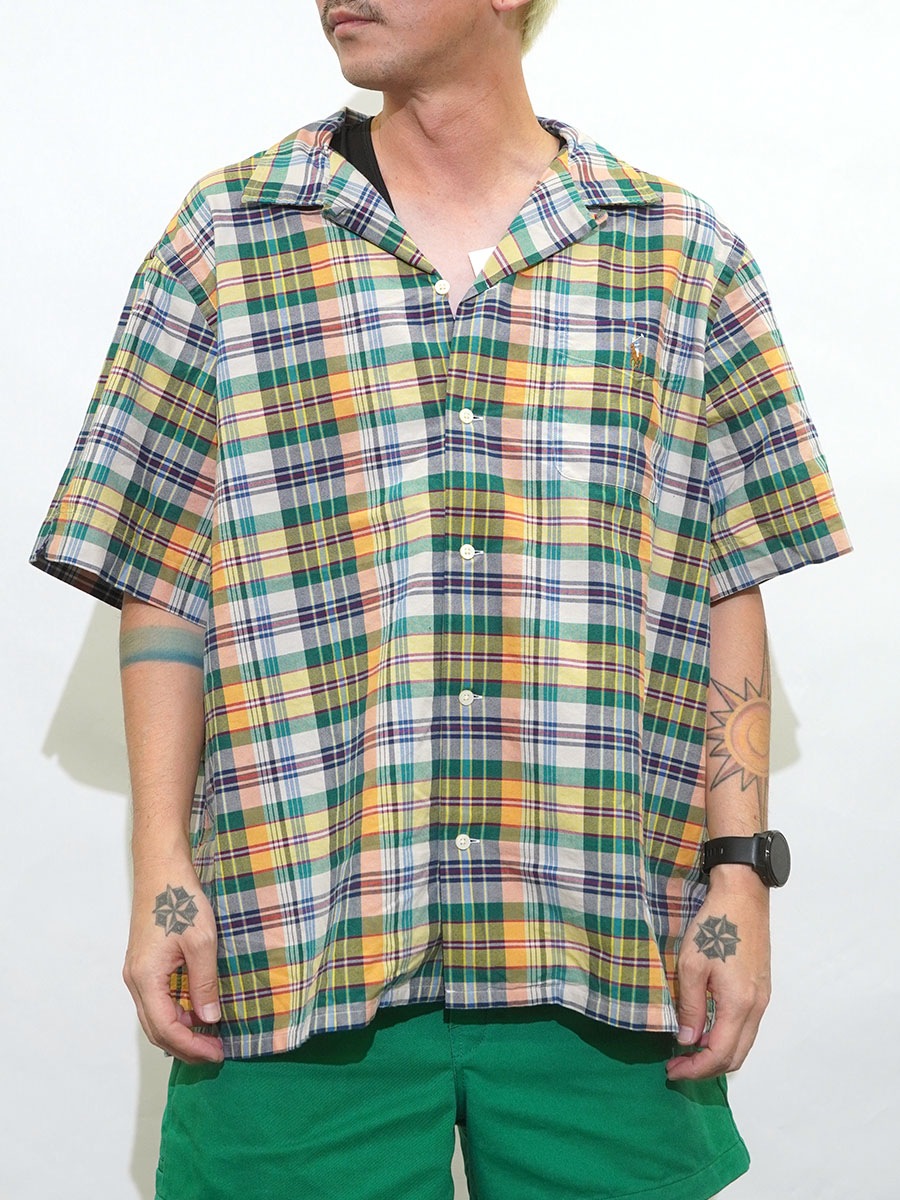 ラルフローレン CLASSIC FIT 100％コットン チェック柄 ループカラー S