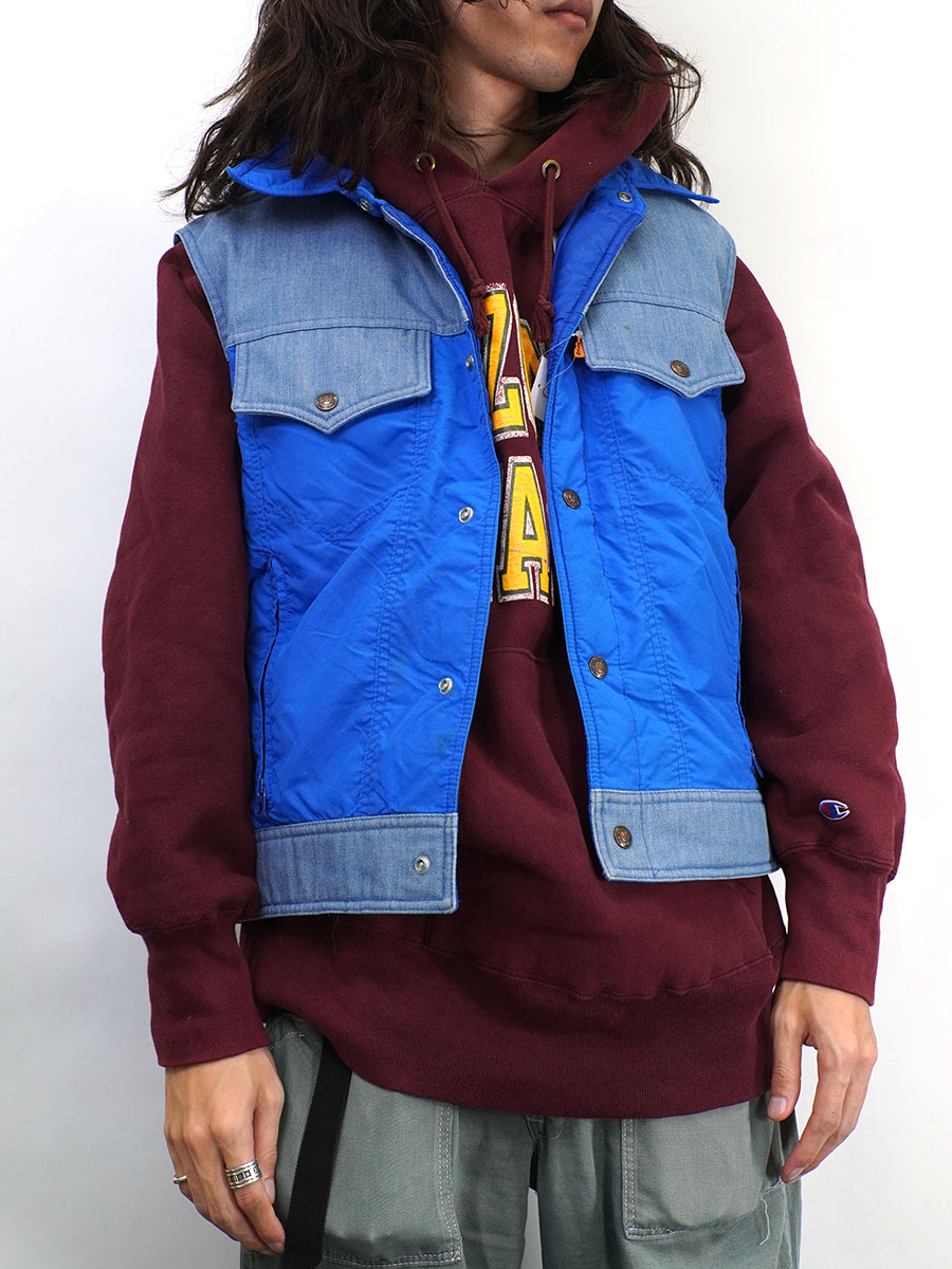 70's SKI LEVI'S デニム×裏ナイロン ダウンベスト 表記(M) | NEW