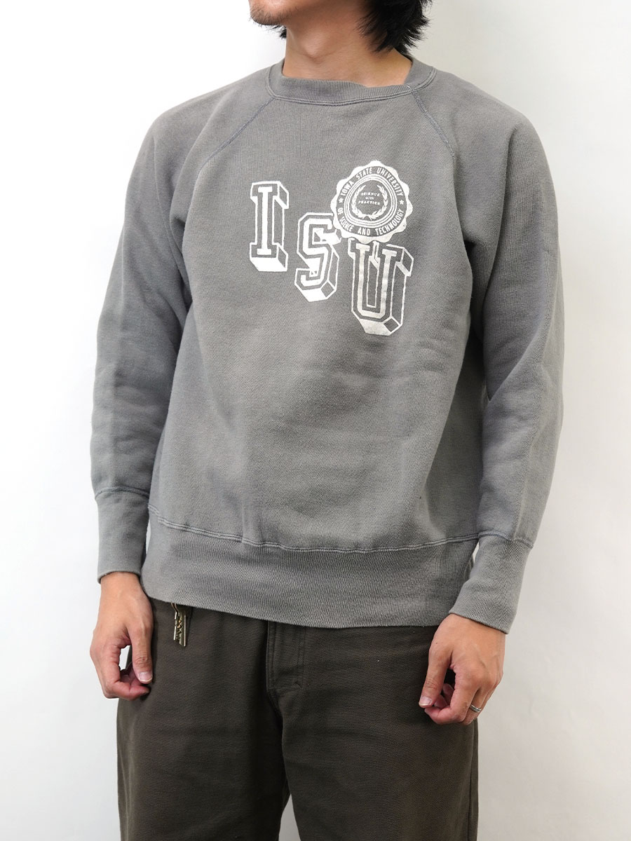 ラムス スウェット グリーン ラグランスリーブ プリント付 ストリート b150 Penguin by Munsingwear ラグランスリーブスウェットシャツ