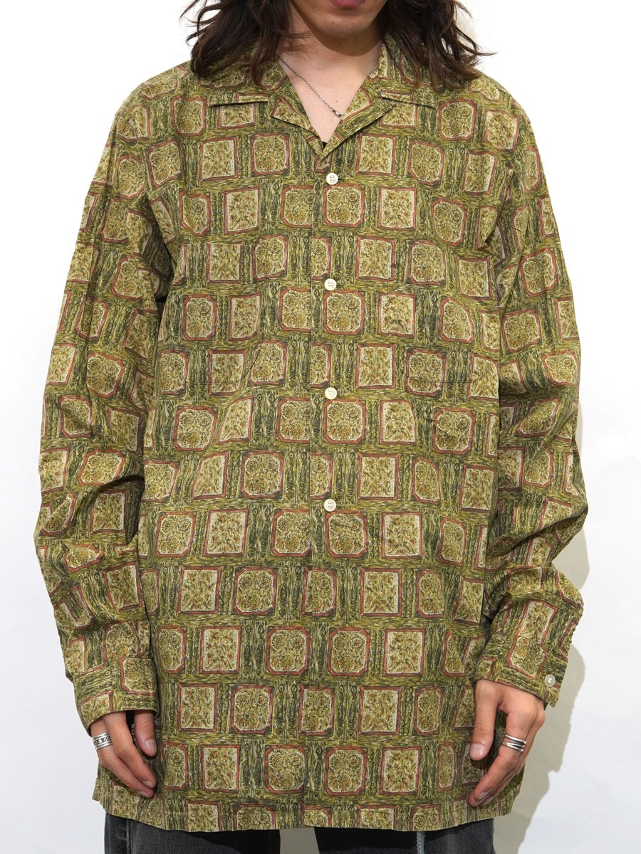 60's TOWNCRAFT FOR TALL MEN ループカラー 総柄 ロングスリーブシャツ 表記(ML)