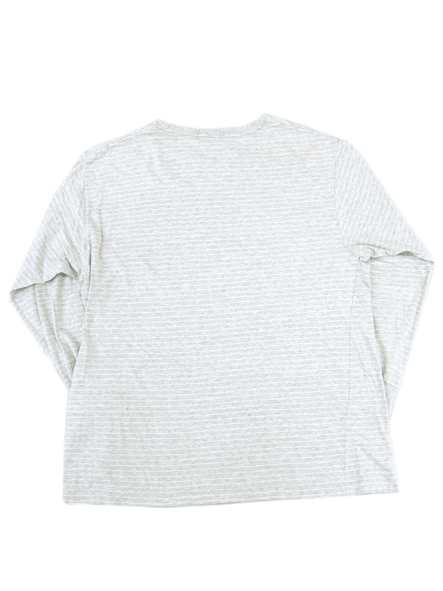 ラルフローレン 細ボーダー 100%コットン ロングスリーブ ロゴTシャツ