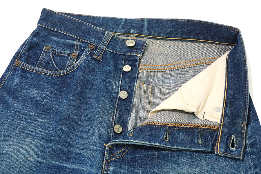 60's Levi's 501 BIG-E ウエストシングル デニムパンツ ヒゲ ハチノス