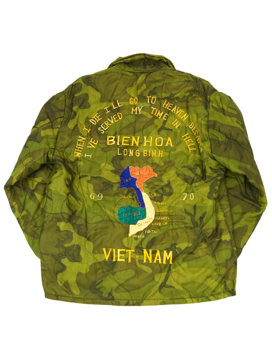 70'S ''BIEN HOA LONG BINH VIET-NAM 69-70'' CAMOUFLAGE VIET NAM JACKET (APPROX.MEDIUM)
