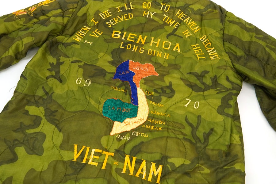 70'S ''BIEN HOA LONG BINH VIET-NAM 69-70'' CAMOUFLAGE VIET NAM JACKET (APPROX.MEDIUM)