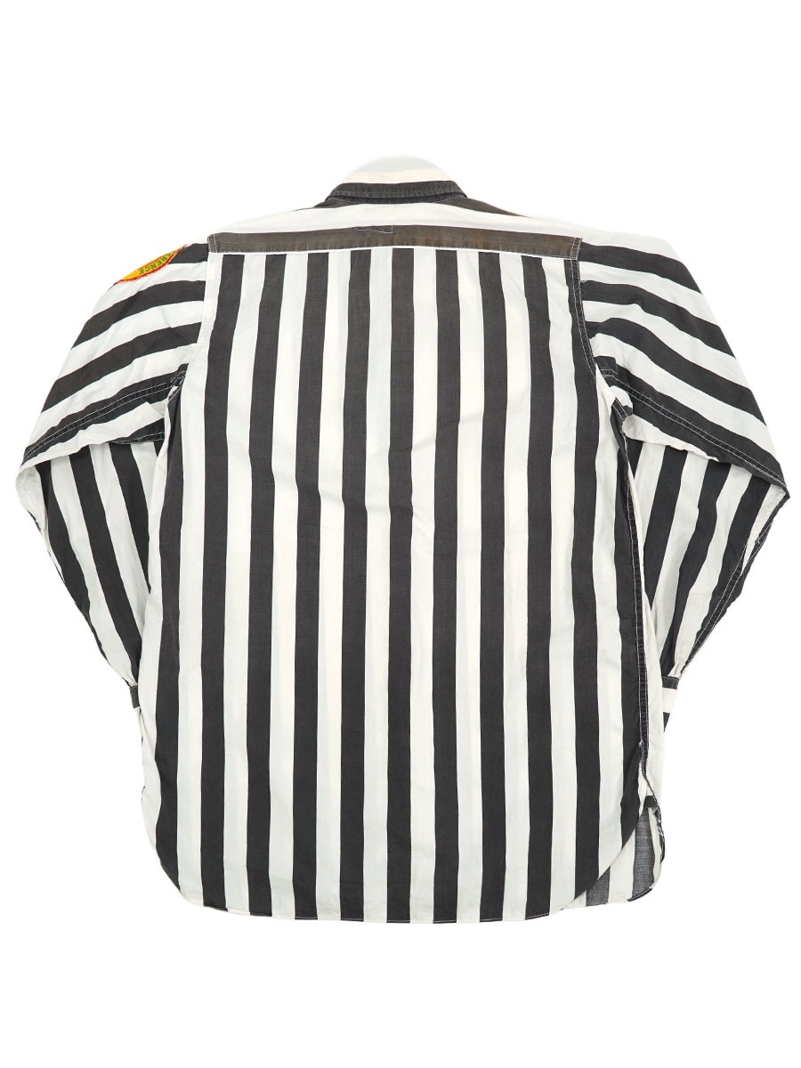 40's～ Gold Smith 白黒ストライプ マチ付き レフェリーシャツ 実寸(15