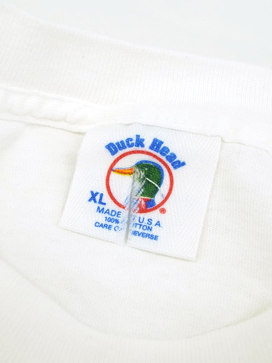 80'S～ DUCK HEAD ''PORSCHE'' T SHIRT WHITE (SIZE.X LARGE) MADE IN USA