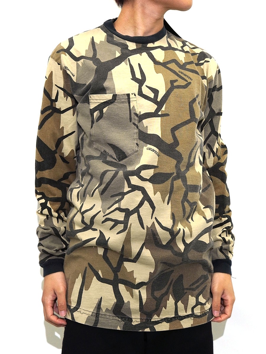90'S PREDATOR CAMOUFLAGE LONG SLEEVE POCKET T SHIRT (SIZE.MEDIUM