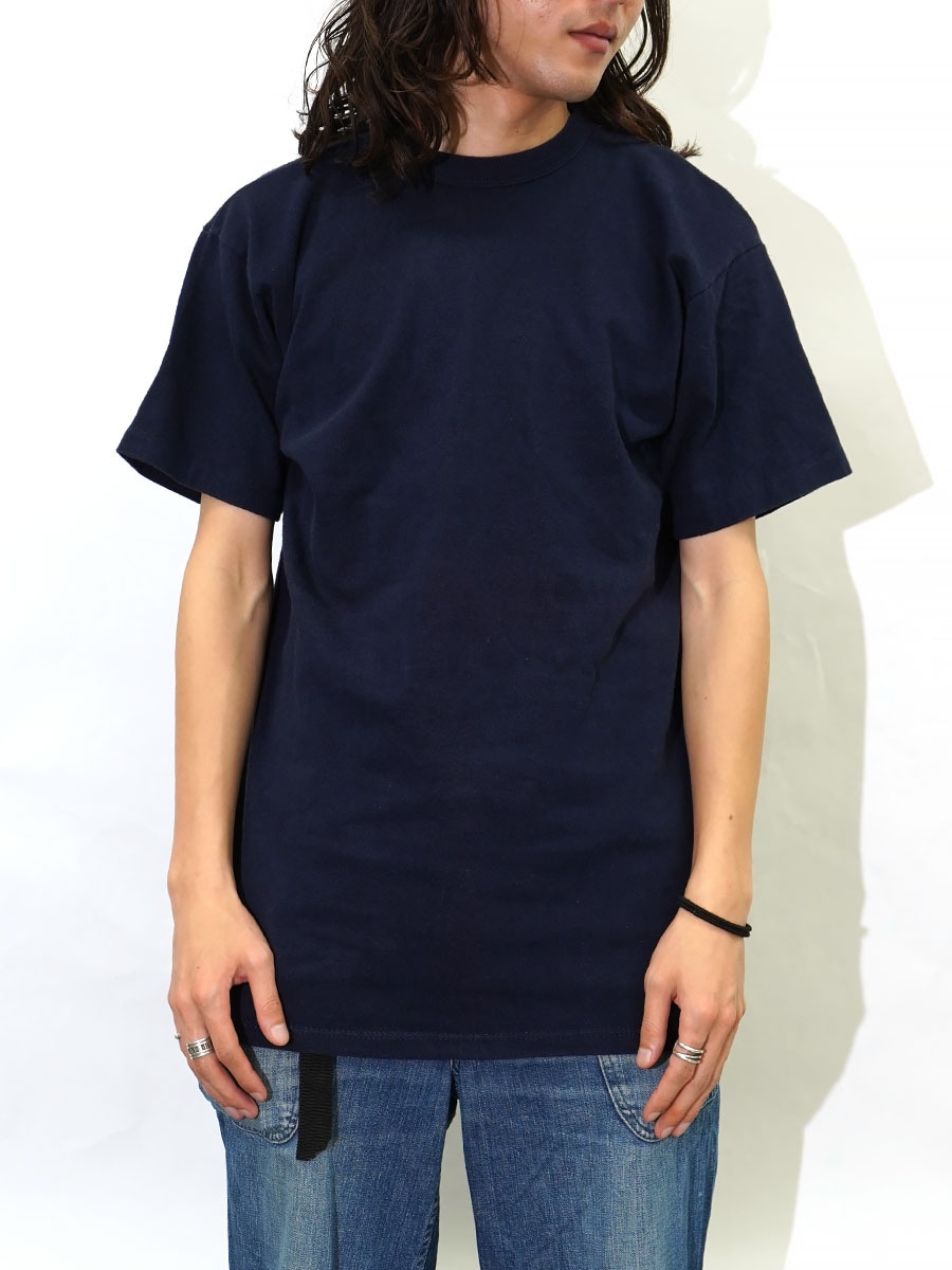 80's トリコタグ チャンピオン 無地 100%コットンTシャツ ネイビー