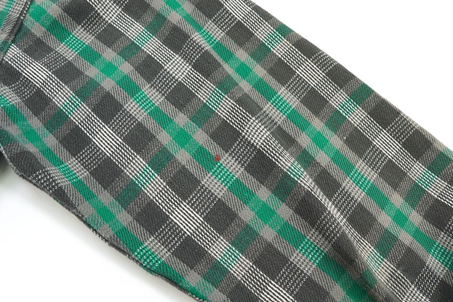60'S POWR HOUSE COTTON WOVEN PLAID FLANNEL SHIRT (APPROX.14 1/2)