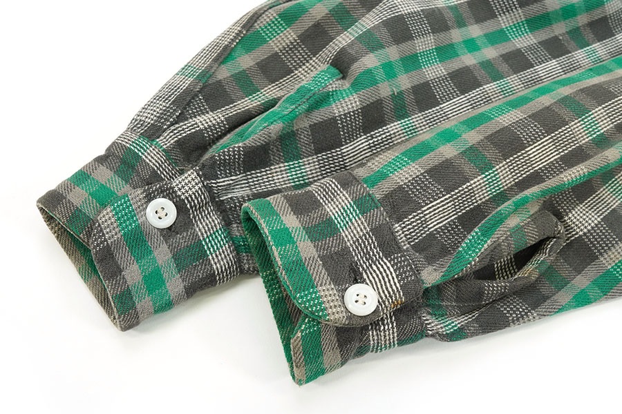 60'S POWR HOUSE COTTON WOVEN PLAID FLANNEL SHIRT (APPROX.14 1/2)