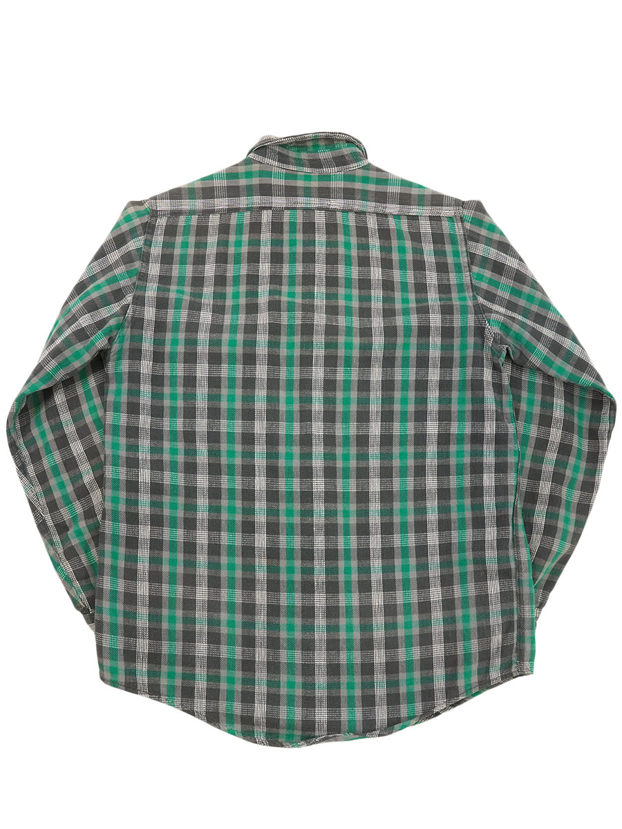 60'S POWR HOUSE COTTON WOVEN PLAID FLANNEL SHIRT (APPROX.14 1/2)