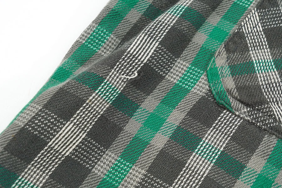 60'S POWR HOUSE COTTON WOVEN PLAID FLANNEL SHIRT (APPROX.14 1/2)