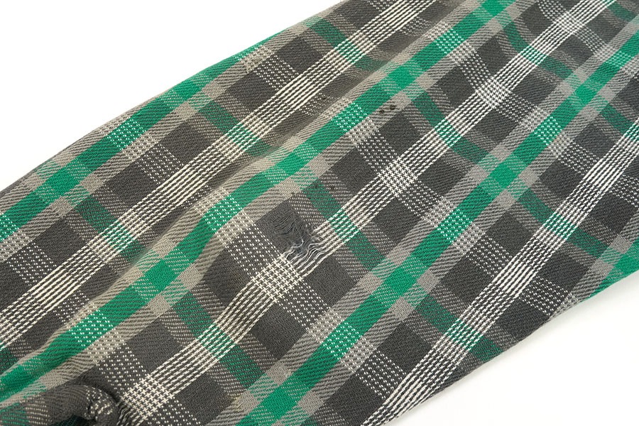 60'S POWR HOUSE COTTON WOVEN PLAID FLANNEL SHIRT (APPROX.14 1/2)