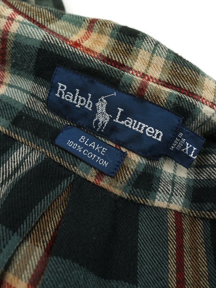ラルフローレン BLAKE 100% COTTON チェック柄 L/S B.D.シャツ