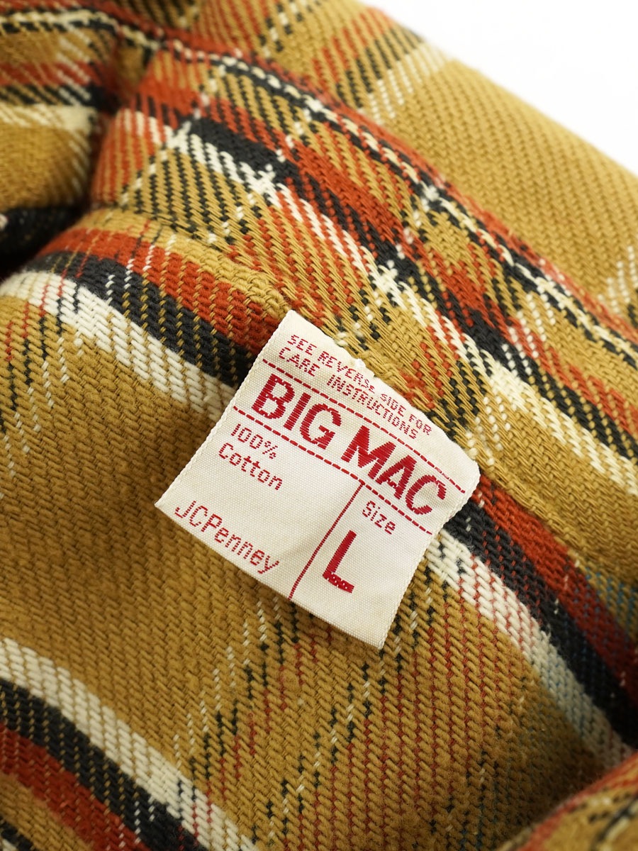 好配色チェック&神サイズ70s単色タグBIG MACネルシャツUSA製XL 稀代の好配色チェック&神サイズ70s単色タグBIG MACネルシャツ