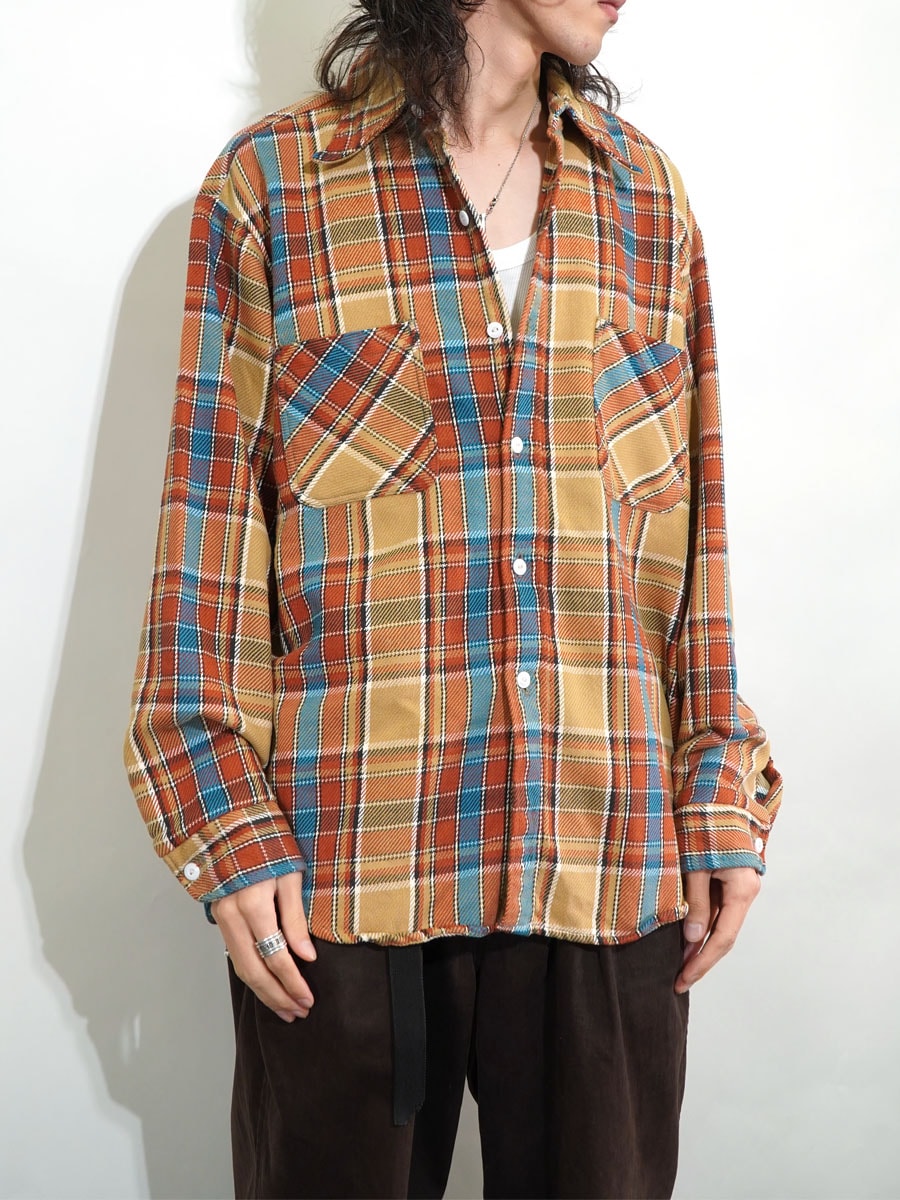 70's 単色タグ BIG MAC 好配色チェック フランネルシャツ 表記(L