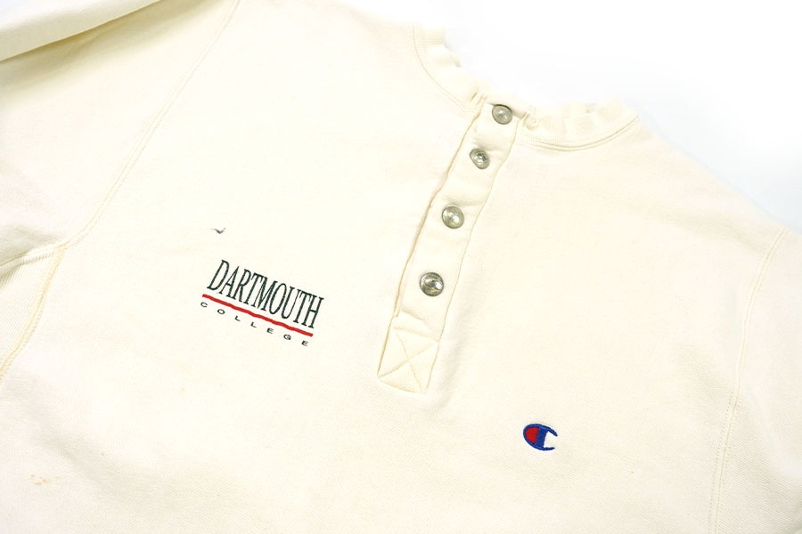 80's～ チャンピオンRW ''DARTMOUTH'' ハーフスナップ ホワイト 表記(XL) USA製