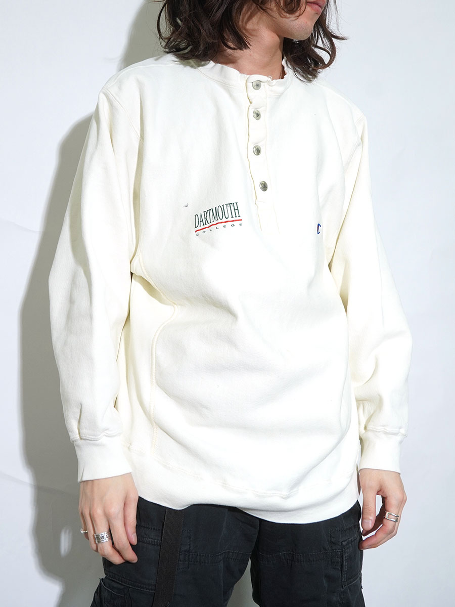 80's～ チャンピオンRW ''DARTMOUTH'' ハーフスナップ ホワイト 表記(XL) USA製