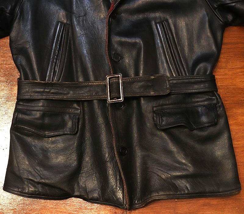 1930s LEATHER CAR COAT , Size 42