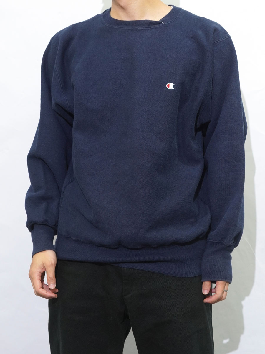 90's 刺繍タグ チャンピオンRW 無地 ネイビー 表記(XL) USA製