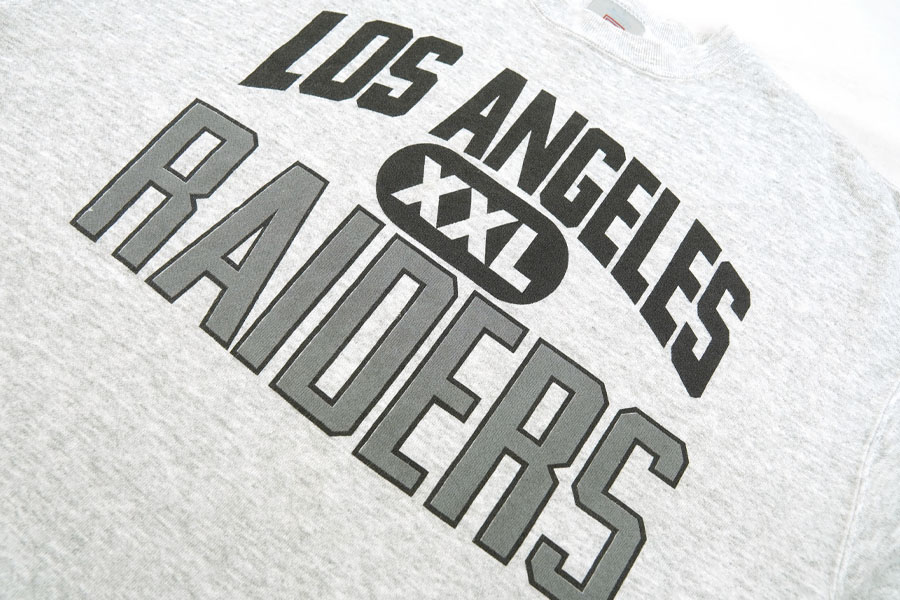 80's LOGO7 ''RAIDERS'' 3段プリント 霜降りスウェット 表記(XL) USA製 