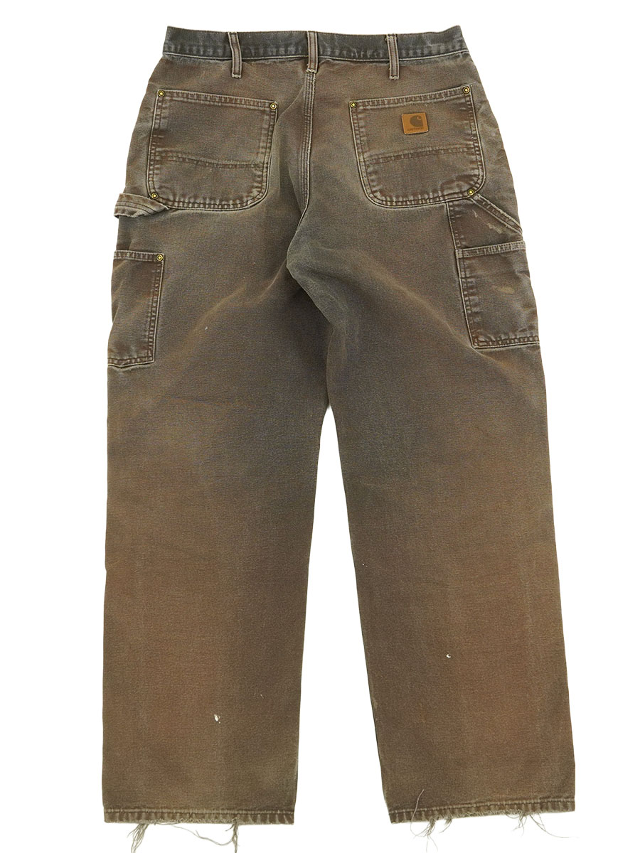 CARHARTT DAMAGE！ DOUBLE KNEE DUCK PAINTER PANTS BROWN FADE